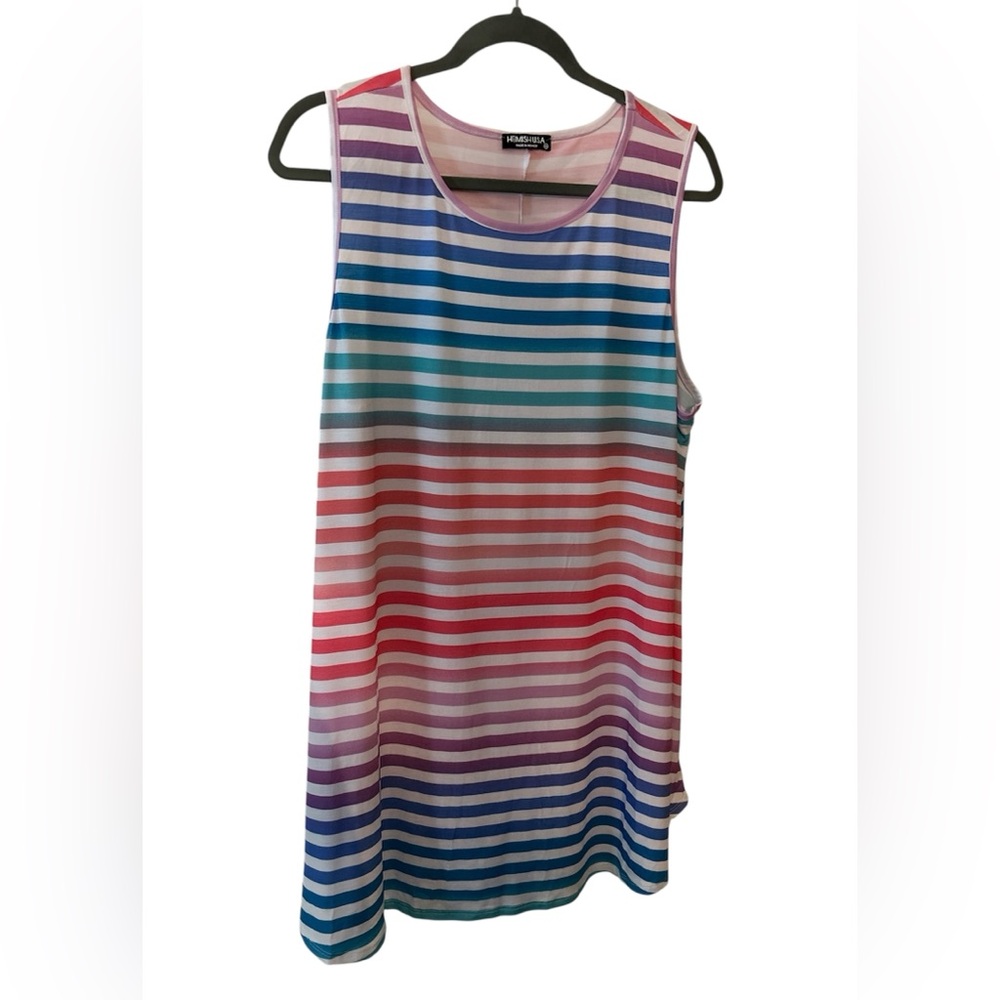 NWOT Multicolor Striped Women's Long Tank Top